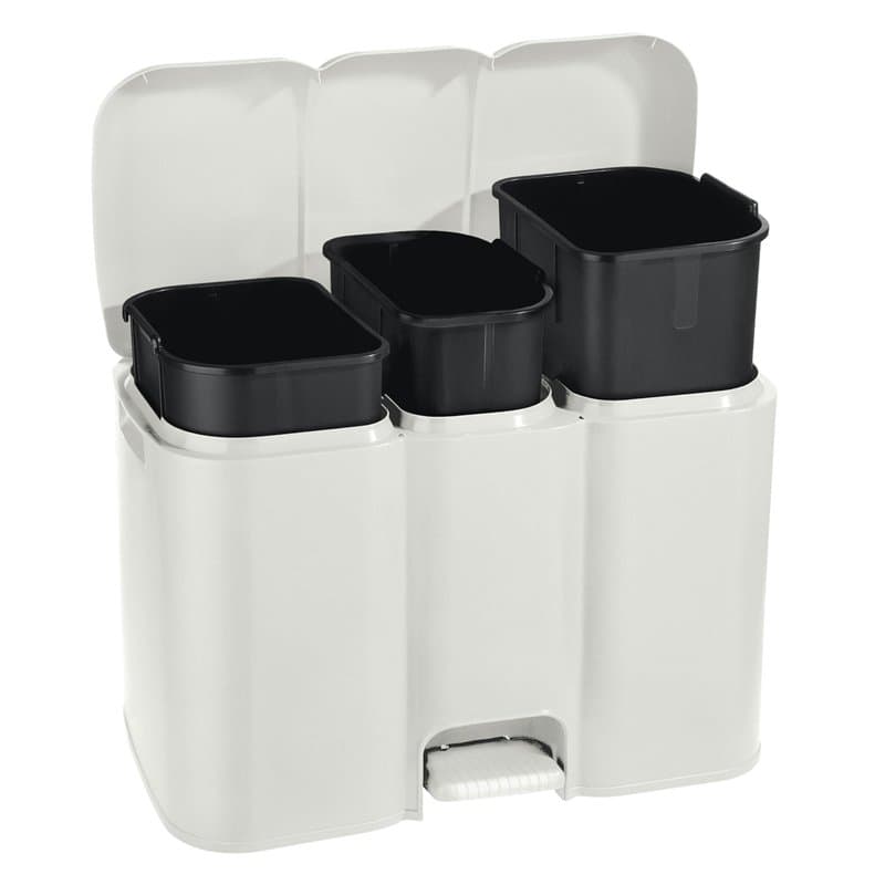 Tontarelli Poubelle différenciée Patty Blanche 13 + 8 + 12 litres