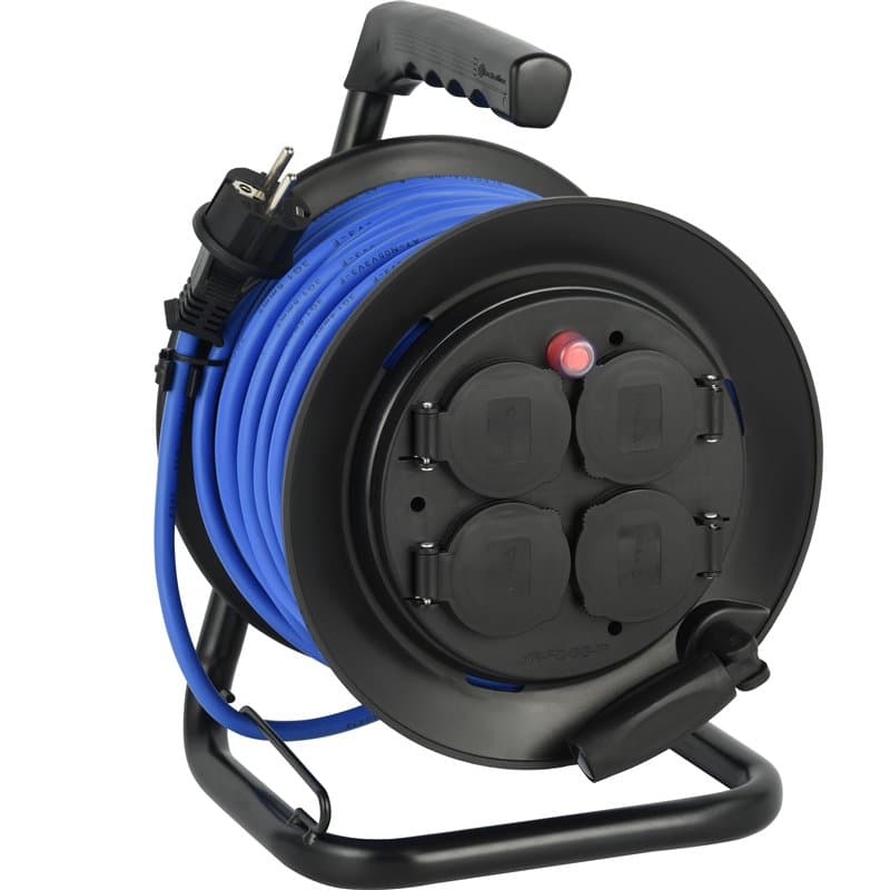 Electraline 29010 Rallonge Prolongateur électrique Outdoor Profesionnelle avec Enrouleur 25M, Câble spécial AT-N05V3V3-F 3G1.5,