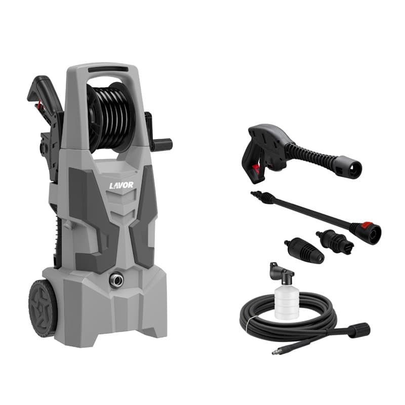 Lavor Nettoyeur Haute Pression Run Extra 145 GL avec Enrouleur, Puissance 150 Bar Max, Débit 420 l/h Max, Moteur 1900W, Gris