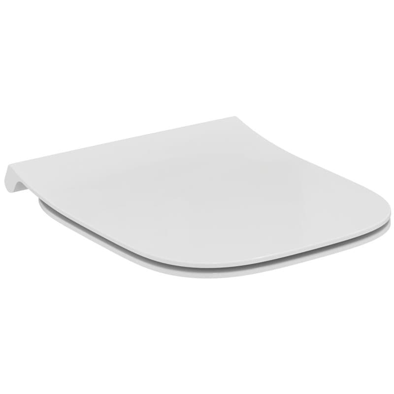 Ideal Standard - i.life S, Abattant de WC à sandwich fin avec fermeture normale, couvercle de toilette avec charnières en acier