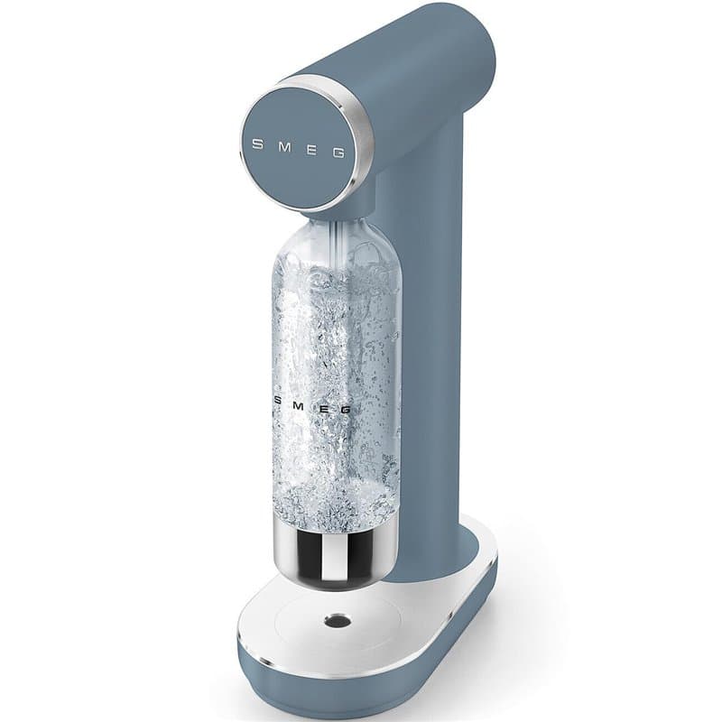 Smeg, Machine à Eau Gazeuse et à Soda SKC01SBM, avec Bouton de Contrôle de Gazéification et Egouttoir, Bouteille de 800 ml, Cart