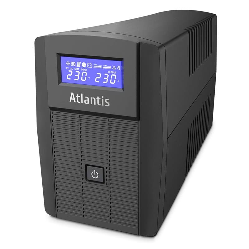 Atlantis A03-HP1003 Alimentation sans interruption à onde sinusoïdale pure 800VA 480W Line Interactive,écran LCD, port USB-HID,2
