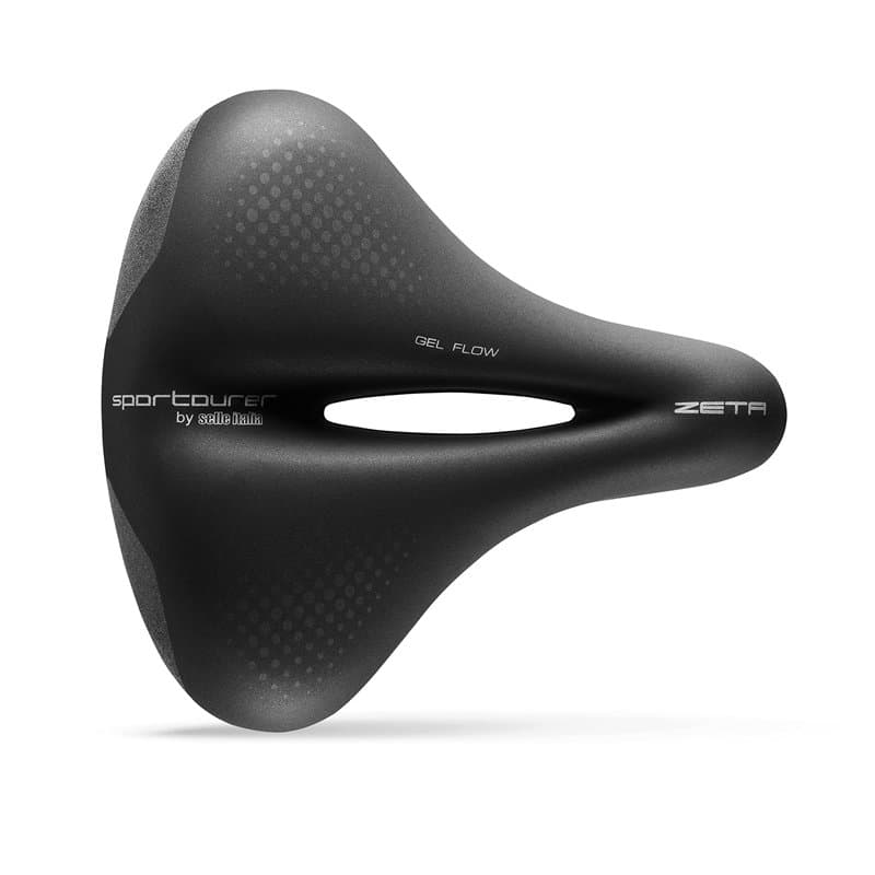 Sportourer by Selle Italia - Zeta Comfort Gel Superflow, Selle de Vélo de Ville, Gel Souple, avec Technologie Réfléchissante pou