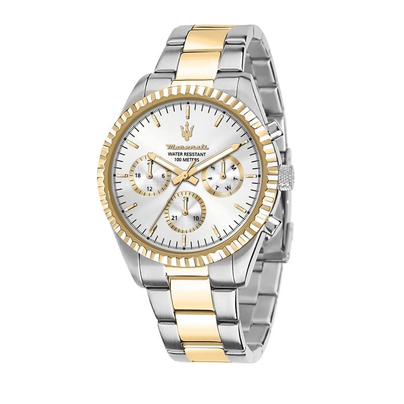 Maserati Montre pour Homme, Collection Competizione, en Acier, PVD Or, avec Bracelet en Acier Inoxydable - R8853100021