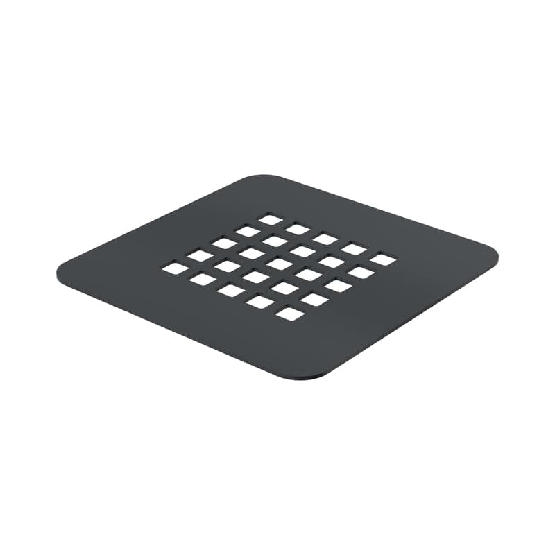 ERCOS Grille de Bonde pour Receveur de Douche Stone, Acier Inoxydable, Facile à Nettoyer, 125x125 mm, Couleur Gris Mat