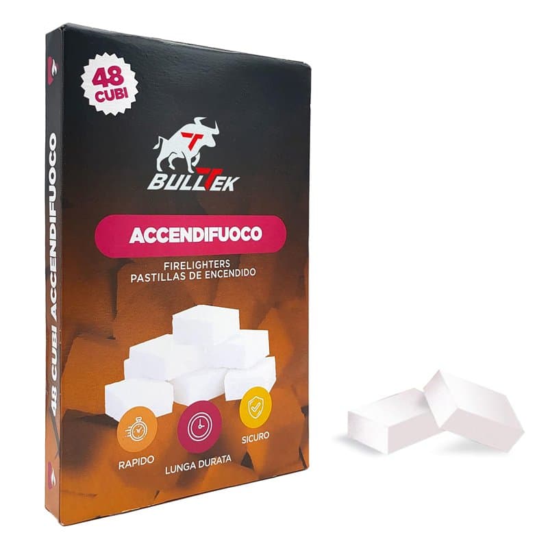 Lot de 48 cubes pour cheminée, poêle et barbecue – Allumage instantané et longue durée – Facile à utiliser et sûr – Idéal pour b