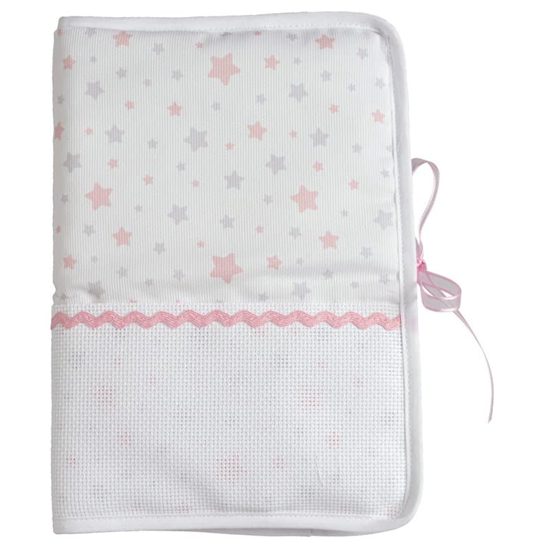 Filet - Protège Carnet de Santé à Broder, Motifs Étoilés, Bande Aïda À Personnaliser - Prénom, Motifs, Date de Naissance, Idée C