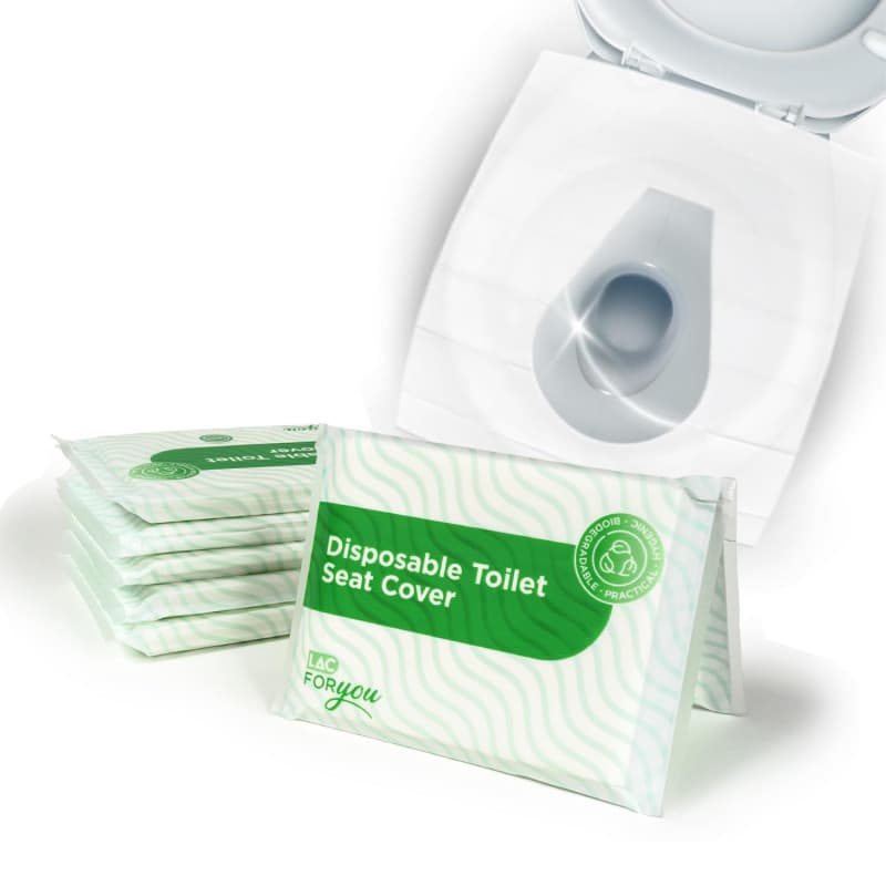 LAC FOR YOU 60 Pcs Protege Cuvette WC Jetable - Protection Toilettes Jetables pour Adultes et Enfants - Protege Toilette Jetable