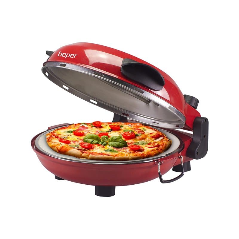 BEPER P101CUD300 Four à Pizza avec Plaque Réfractaire Amovible - Four à Pizza Electrique avec 5 Modes de Fonctionnement et Minut