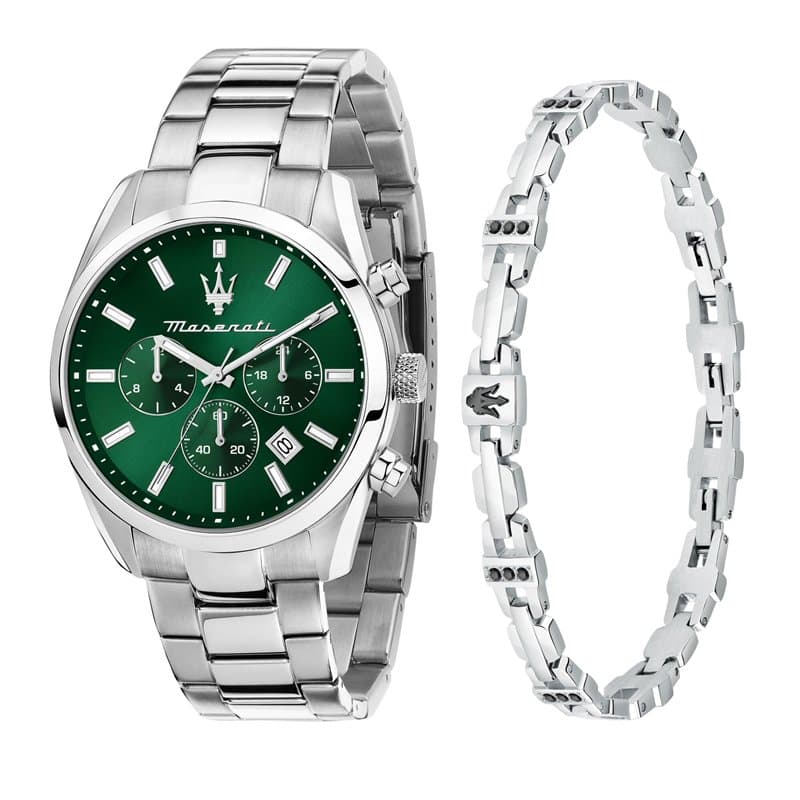 Maserati Montre Homme, Analogique, Quartz, Multifonction, Bracelet en Acier, Collection Attraction, Pack Spécial - R8853151017