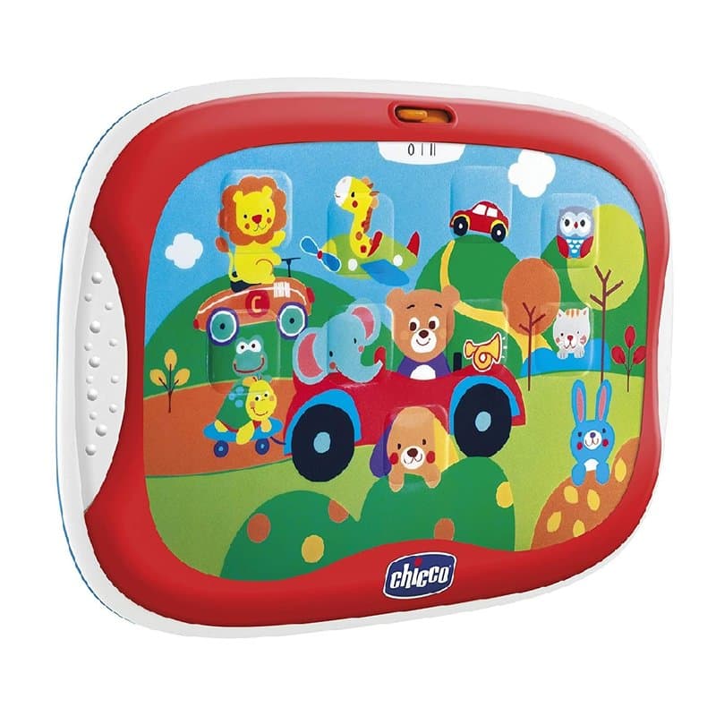 Chicco Jeu de tablettes pour animaux, électronique, parlant, avec contenus amusants sur les animaux, piles incluses, 12 – 36 moi