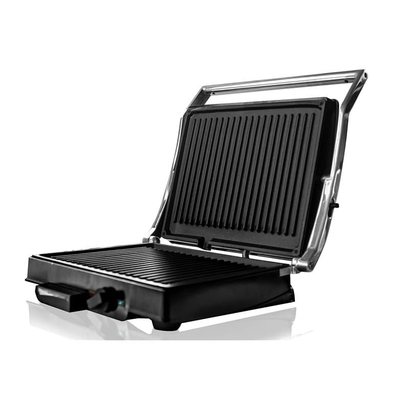 BEHOME Poêle à griller électrique avec double plaque en fonte antiadhésive 1800 W | Barbecue électrique température réglable et