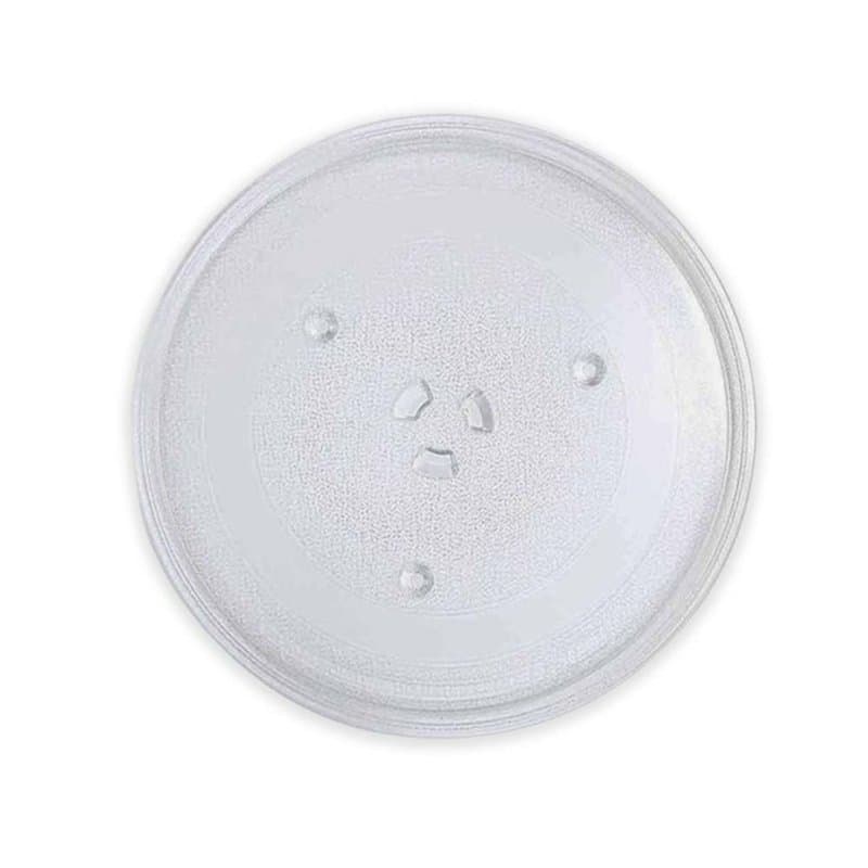 DL SERVICE Plateau Micro Onde Tournant Universel, en Verre, compatible avec différents modèles, plateau tournant avec 3 attaches