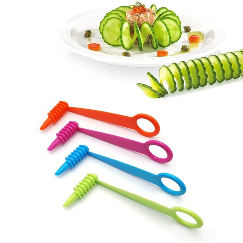 Leddy Living Lot de 4 tailles de légumes en spirale pour légumes à boucle, convient pour fruits et légumes créatifs à torsion, c
