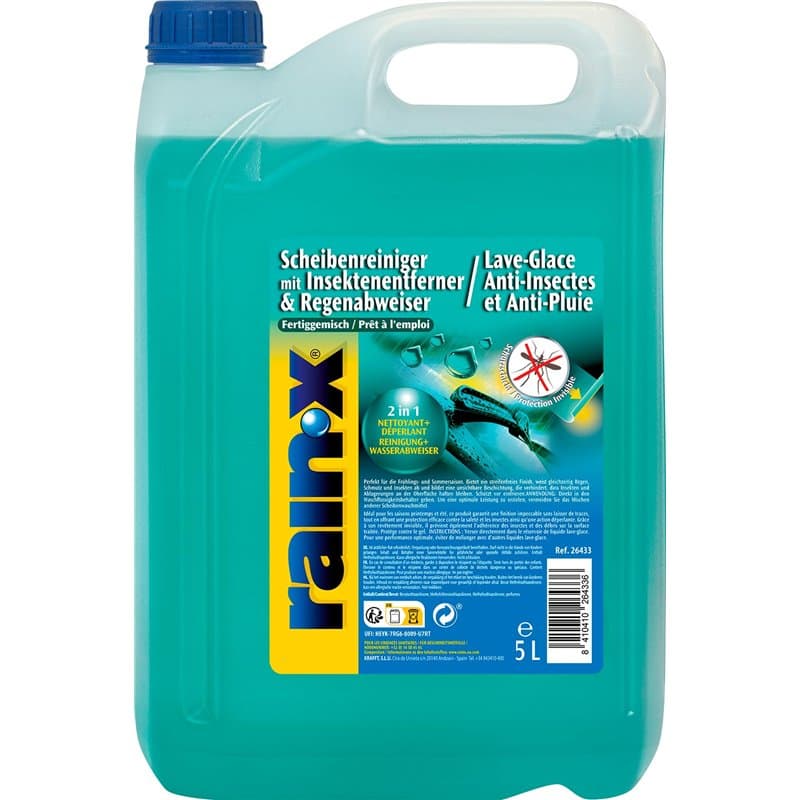 Rain-X Lave-Glace Anti-Insectes et Anti-Pluie – Nettoyage Efficace, Protection Durable et Visibilité Optimale pour Un Conduite e