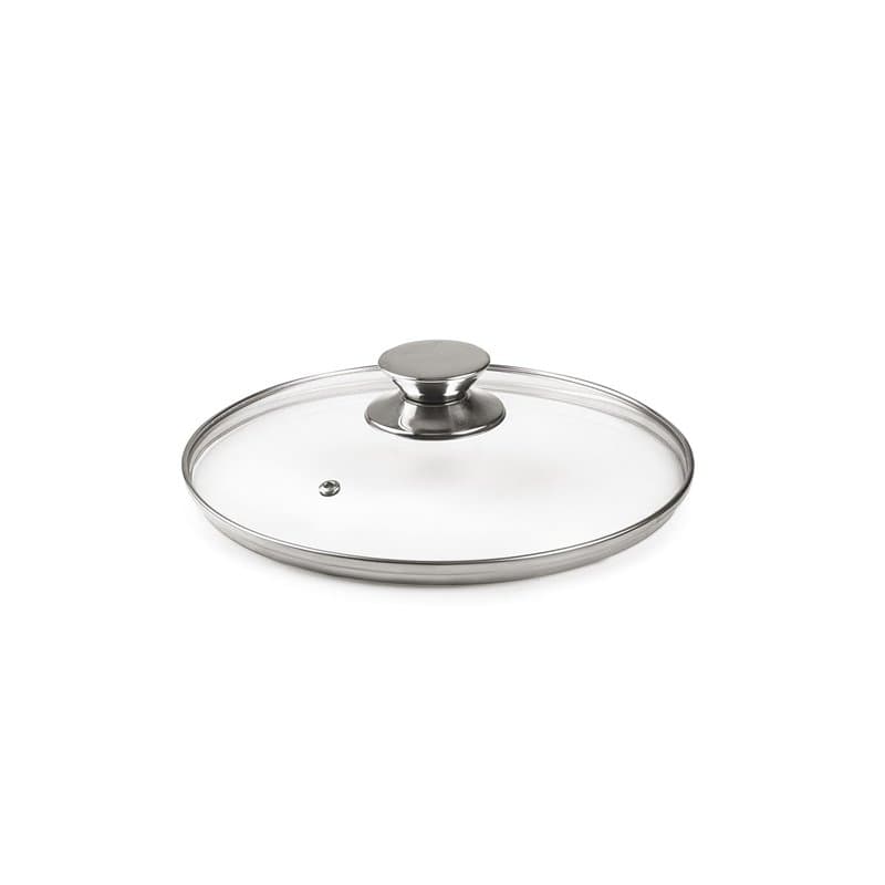 Ibili - 971620 - Couvercle en Verre Poignée en Acier Inoxydable 20 cm, Argent