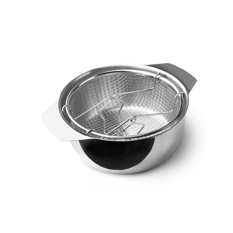 IBILI - Friteuse avec panier et couvercle Induktion, 20 cm, acier inoxydable, convient pour induction, Argenté