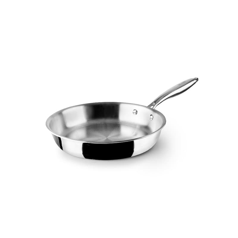 IBILI Poêle triple couche naturelle, 16 cm, acier inoxydable, convient pour induction, sans antiadhésif