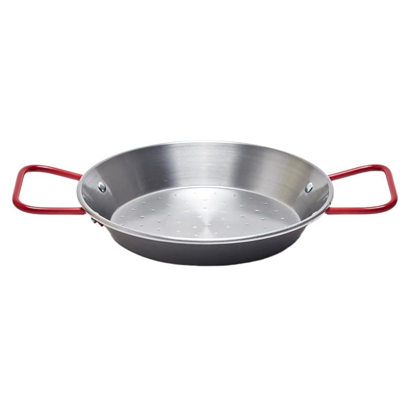 La Ideal Poêle à paella en acier poli, argenté/rouge, 20 cm