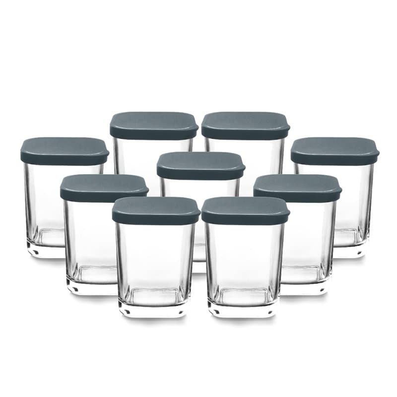 Lacor - 69438 - Yaourtière, Pot en Verre Transparent, 9 Pièces, Lavable au Lave-vaisselle, Sans BPA, Contenance: 170 ml