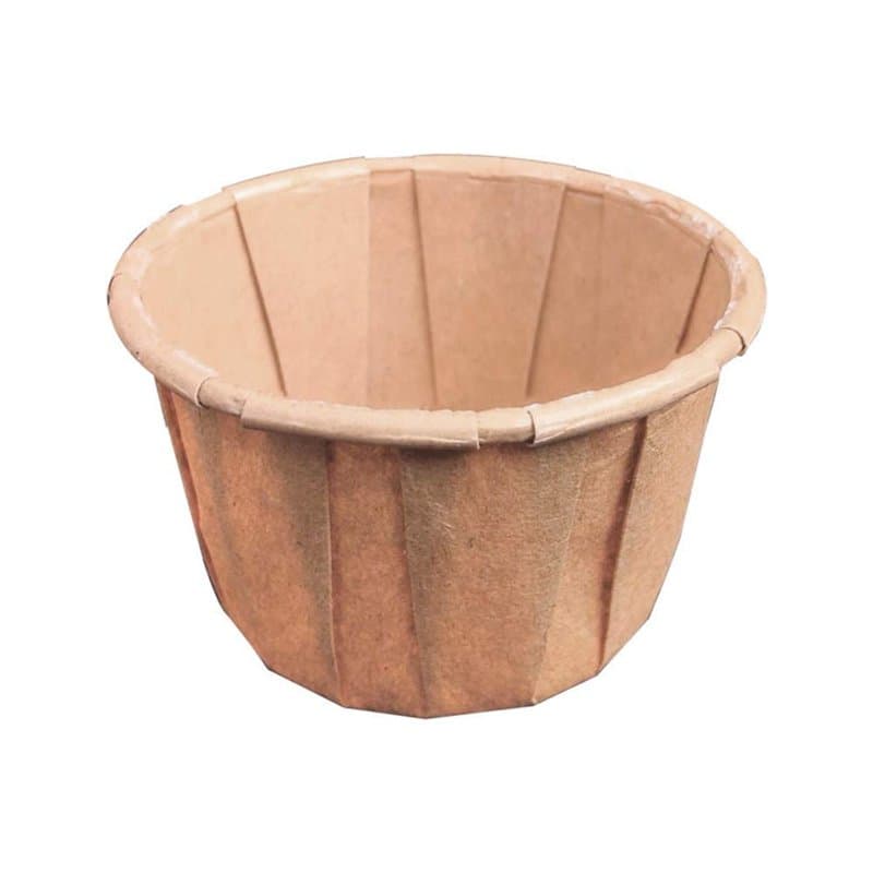 García de Pou 250 Unités - Pots Papier Plissé 30 ml (1 oz) 80 g/m2, 4,4/3,1 x 2,8 cm Naturel Parch,Ingraissable