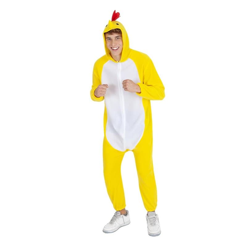 Rubies Déguisement de poulet pour adulte, combinaison avec capuche et queue, licence officielle pour enterrements de vie de garç