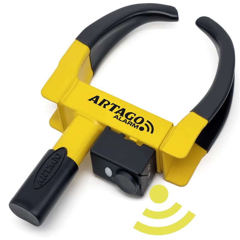 ARTAGO ART872 Antivol Voiture Sabot Roue Haut de Gamme, 2en1 Sans/Avec Alarme 120dB Alerte LED Plus Sûr et Dissuasif, Clés Haute