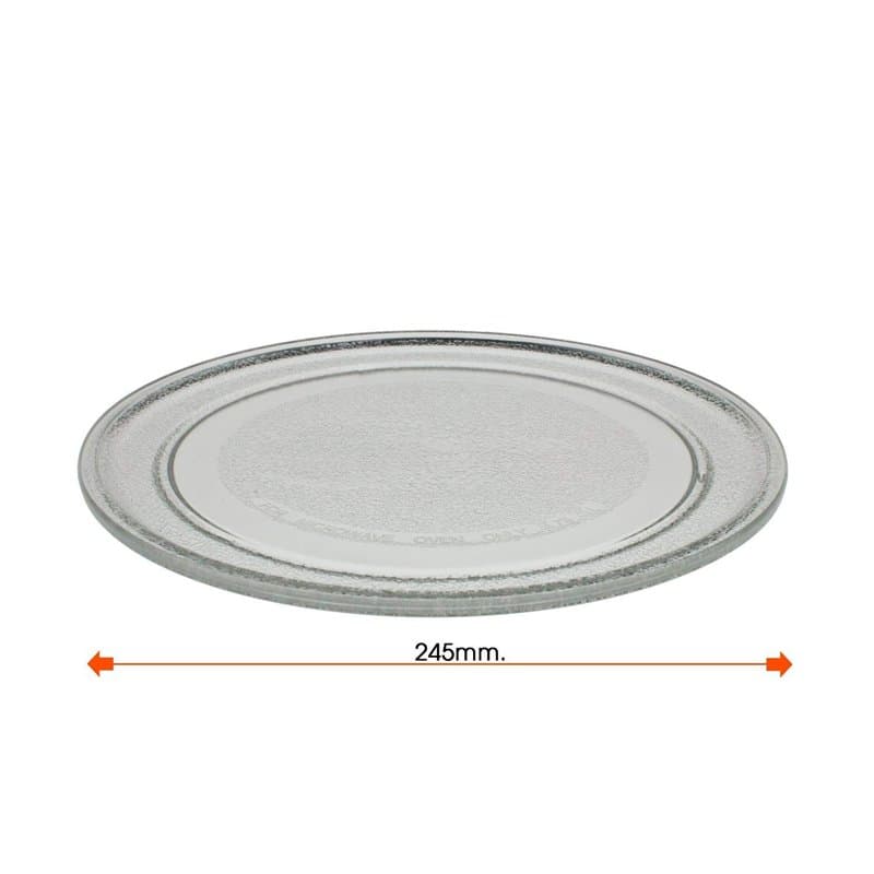 Plateau universel pour micro-ondes Ø 245 mm | Ancre lisse | Plateau en verre, compatible avec plusieurs modèles. Recamania.