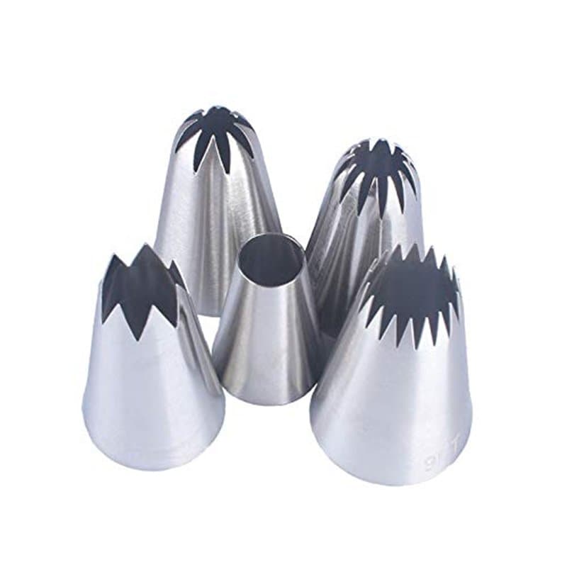 BLUGUL 5 Pièces Grand Douilles Pâtisserie, Embouts de Glaçage pour Poche à Douille, pour Pâtisserie et Décoration de Cupcakes