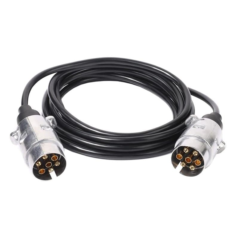 Ryme Automotive Prise pour remorque avec 7 Broches. Câble pour remorque 3,5 m TPU. Terminaux métalliques. Prise pour Caravane/Tr