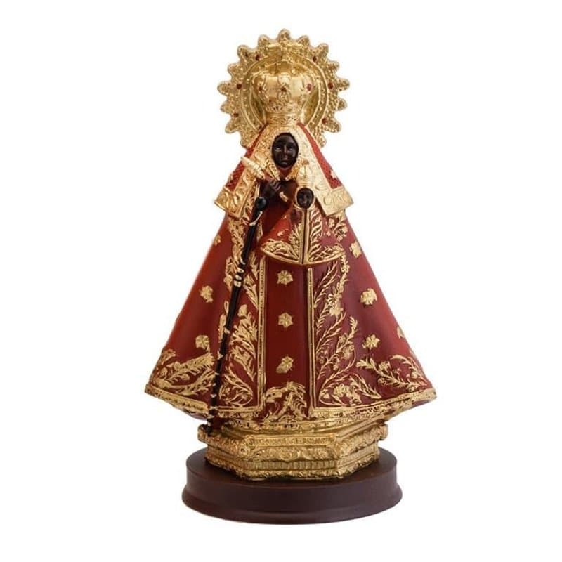 DRW Figurine Vierge de Guadeloupe d'Estrémadure en résine Peinte à la Main 15 cm