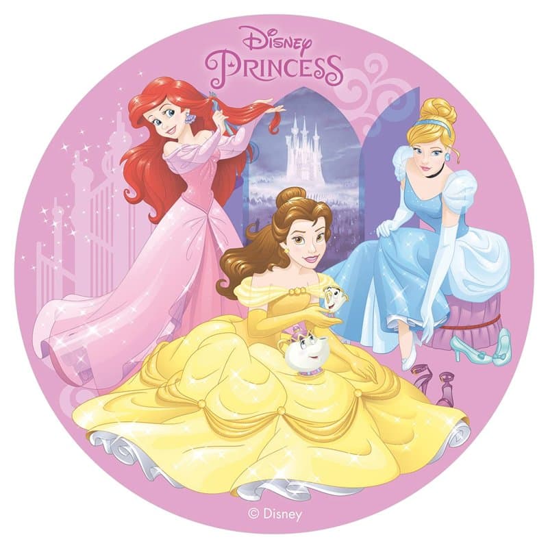 Dekora - Decoration Gateau Anniversaire Feuille Azyme Princesses Disney - 20 cm Diametre