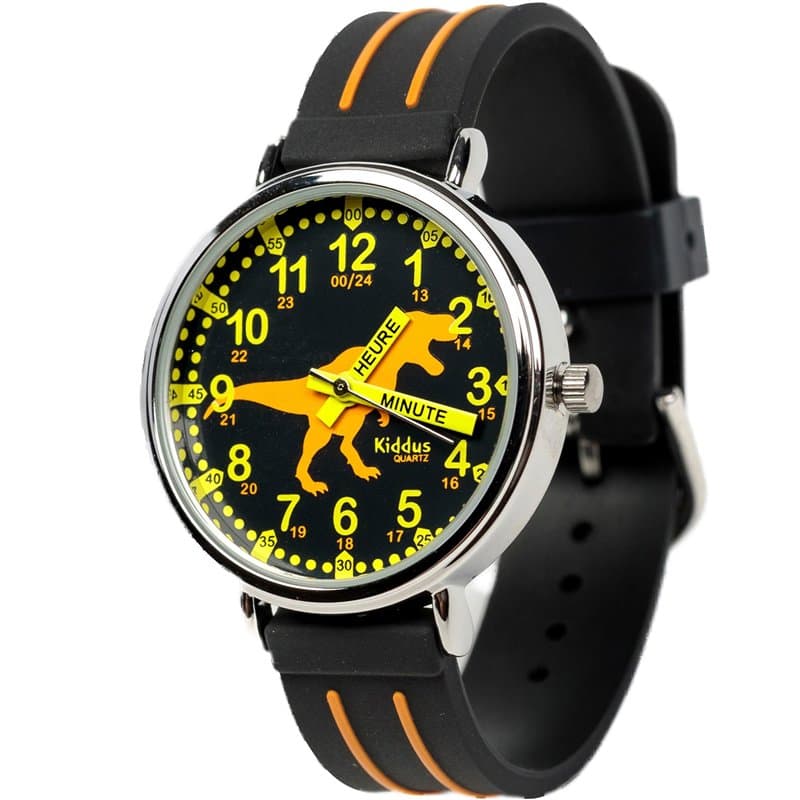 Kiddus Montre Enfant Garçon, à partir de 5 Ans, 3ATM et 5ATM, Montre Éducative Analogique pour Enfants, Cadeau Junior Apprentiss