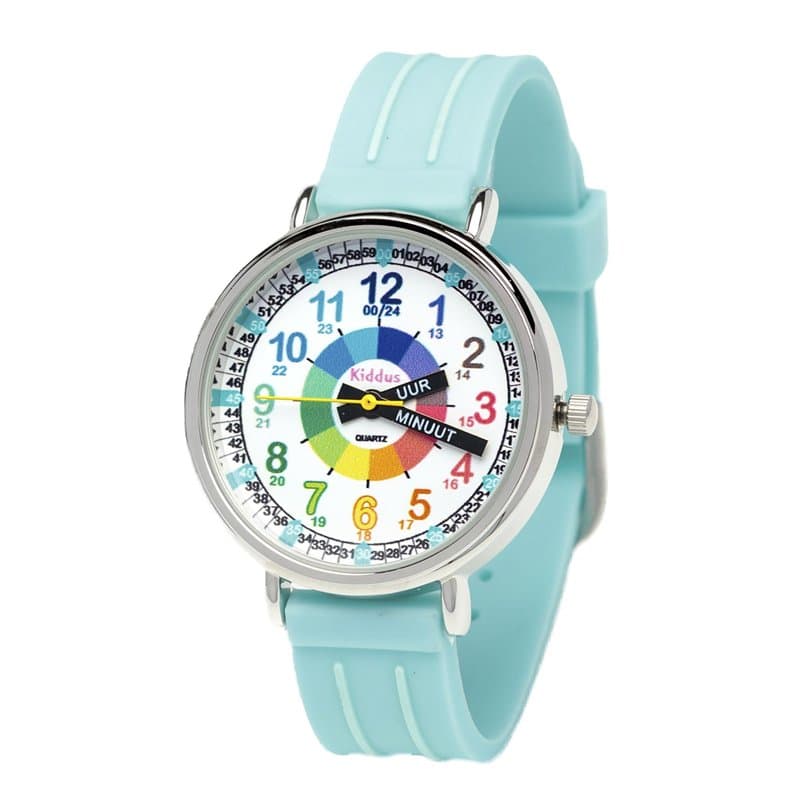 Kiddus Montre Bracelet Éducative pour Enfants, Fille, garçon. Time Teacher Analogique avec Exercices. Facile d’Apprendre à Lire