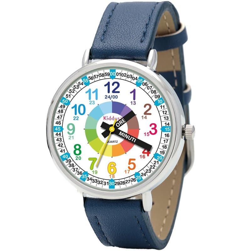 Kiddus Montre Bracelet Éducative pour Enfants, Fille, garçon. Time Teacher Analogique avec Exercices. Facile d’Apprendre à Lire