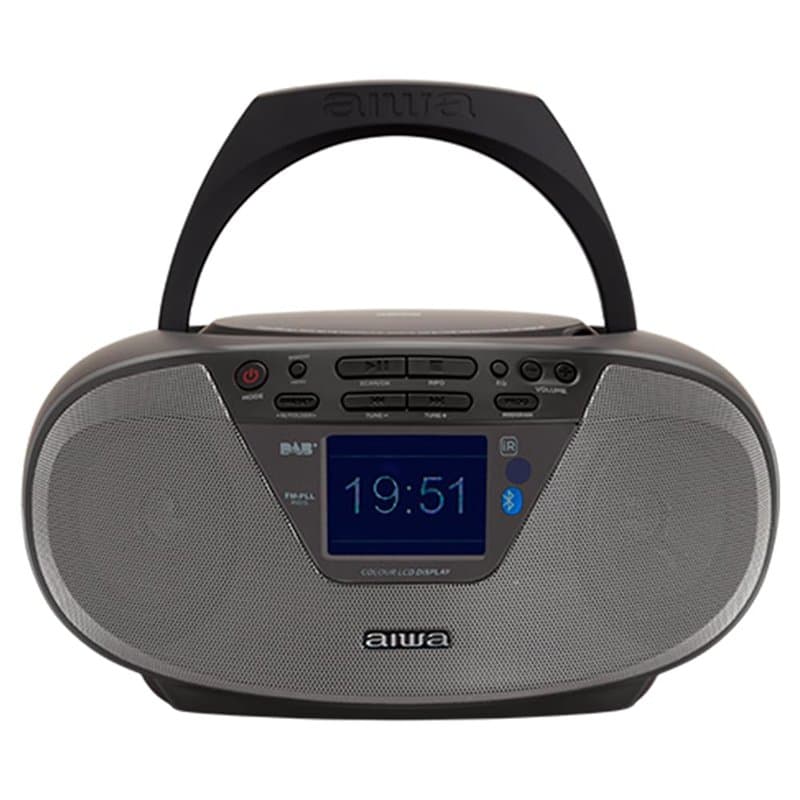 Aiwa BBTU-500DAB/BK Radio CD Portable Dab+ avec écran Couleur 2.4" Bluetooth 5.0, USB, CD/CDR/RW/MP3, Dab+. Couleur : Noir