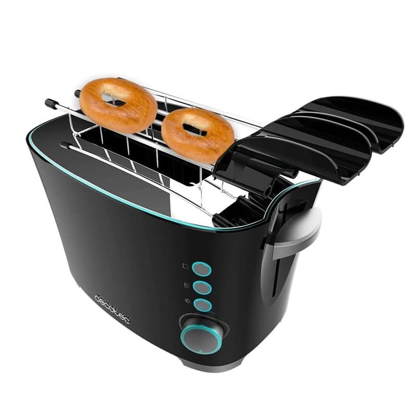 Cecotec Grille-pain Toast&Taste Double B, 650 W de puissance, Double fente pour 2 tartines, Arrêt et Popup automatiques, Bac à m