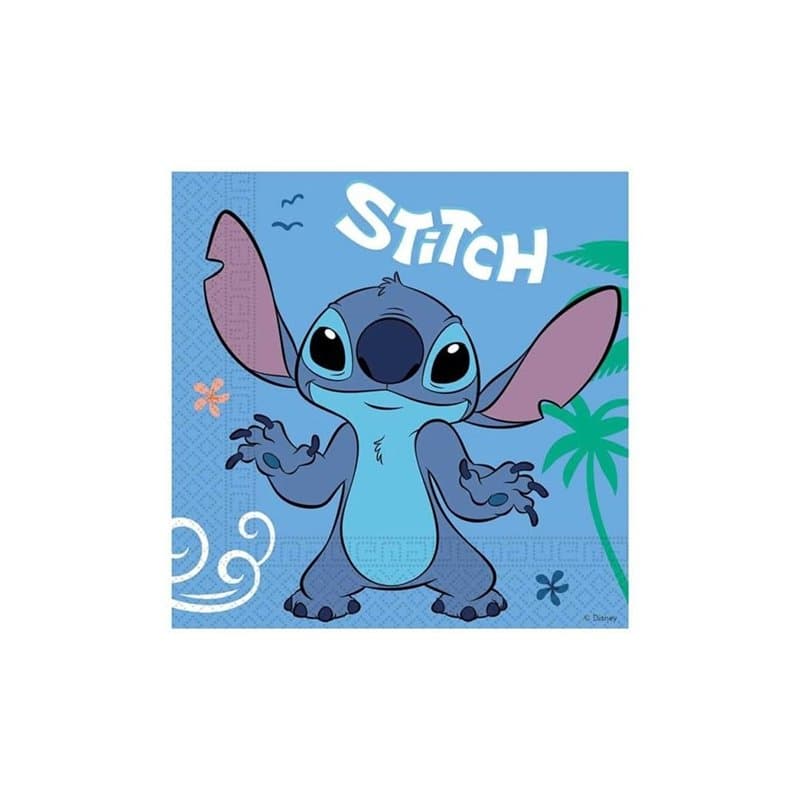 ALMACENESADAN, 5072 - Lot de 20 serviettes en papier idéales pour les fêtes et les anniversaires sous licence Stitch - Dimension