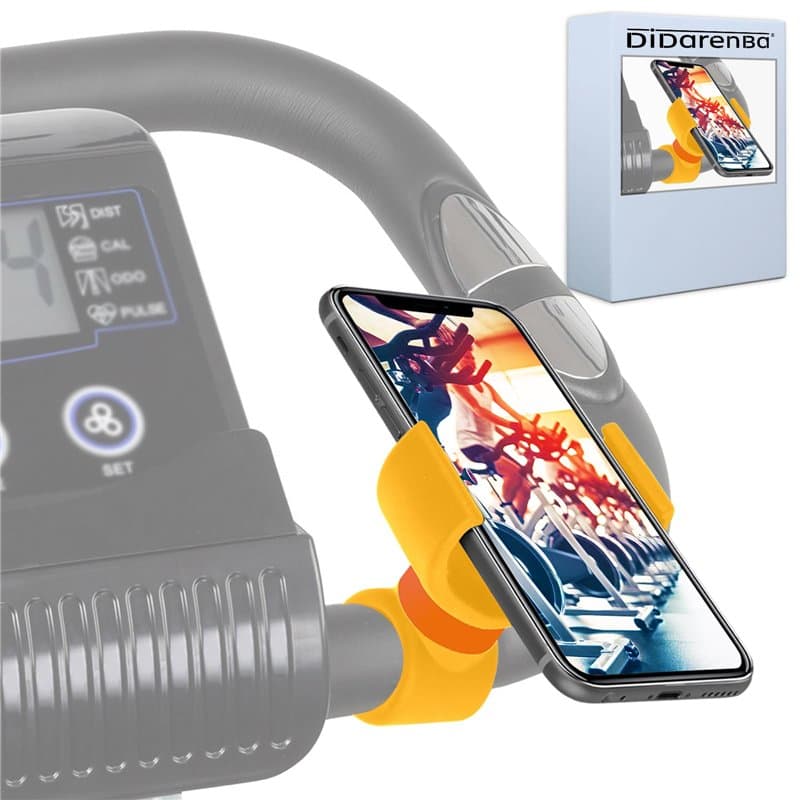 Support Telephone Velo Appartement Home Trainer Tapis de Course Universel Convient aux Smartphones jusqu'a 7,6" Jaune