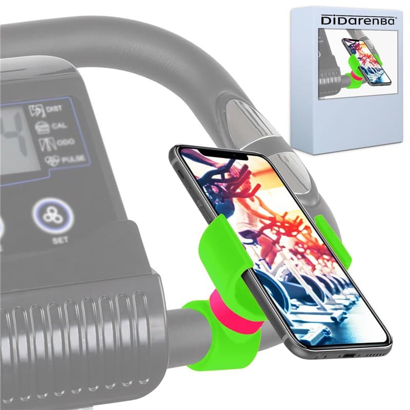 Support Telephone Velo Appartement Home Trainer Tapis de Course Universel Convient aux Smartphones jusqu'a 7,6" Vert