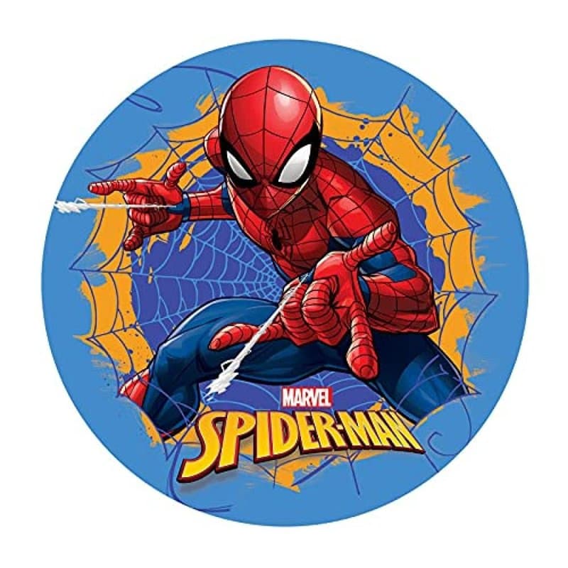 Dekora - Decoration Gateau Anniversaire Feuille Azyme de Spiderman - 20 cm Diametre, Multicolore, Taille Unique