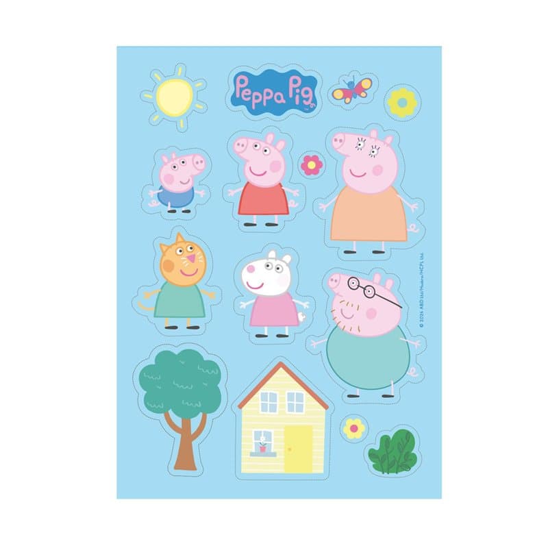 Dekora, Peppa Pig Topper Azyme Découpée, Décoration Comestible pour Gâteau d'Anniversaire, Cupcakes ou Biscuits, Anniversaire à