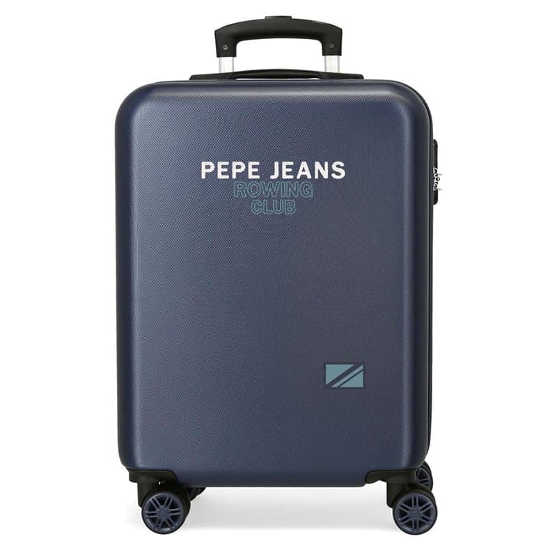 Pepe Jeans Edmon Valise de Cabine Bleue 38 x 55 x 20 cm Rigide ABS Fermeture à Combinaison latérale 34 L 2,74 kg 4 Roues Bagage