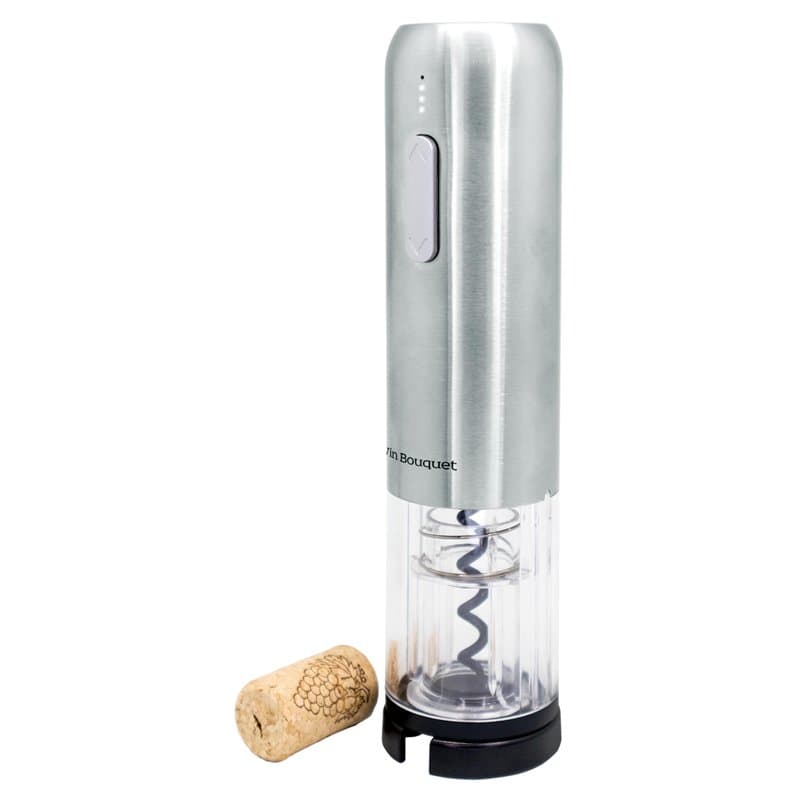Tire-bouchon électrique compact avec indicateur de batterie et décapsuleur inclus