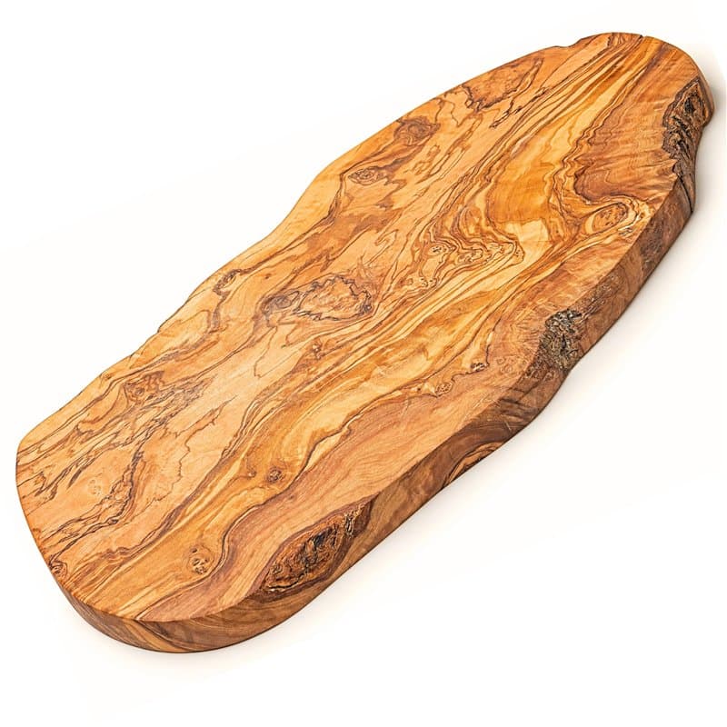 Erreke Planche a Decouper Bois Olivier, Planche à Découper Bois, Fait Main, Servir ou Couper les Aliments Viande Fromage Pain Cu