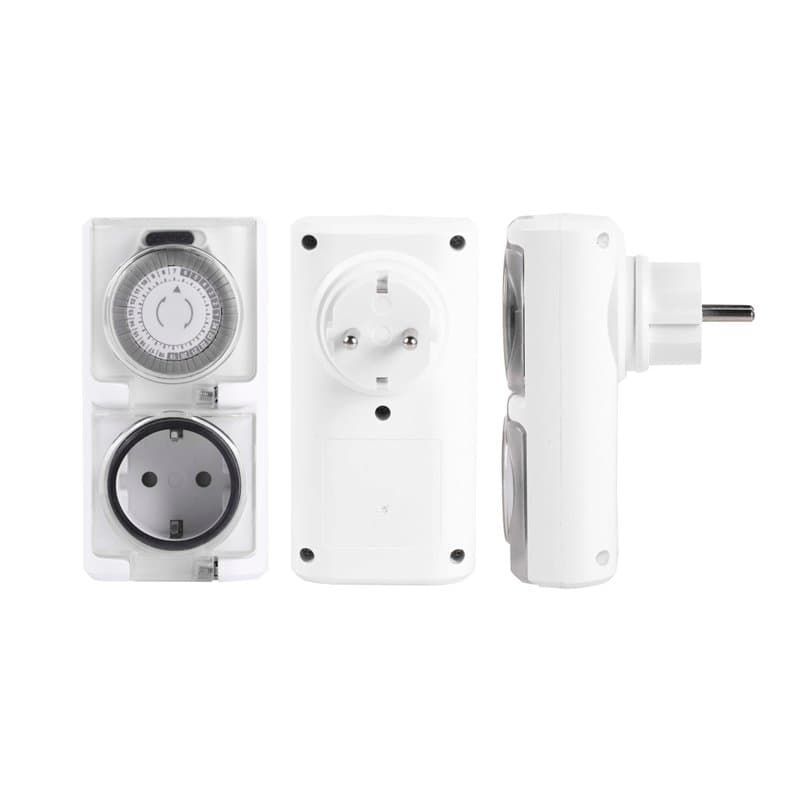 Rasmacor | Programmateur Prise Electrique ip44 | Minuteur programmateur analogique pour Usage extérieur | Prise programmable 24