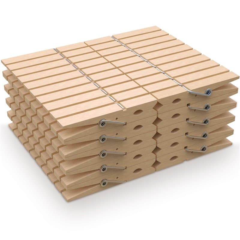 PORTENTUM Pinces à Linge en Bois, Lot de 100, Naturel. Parfaites pour Étendoirs et Usage Domestique, Résistantes aux Intempéries