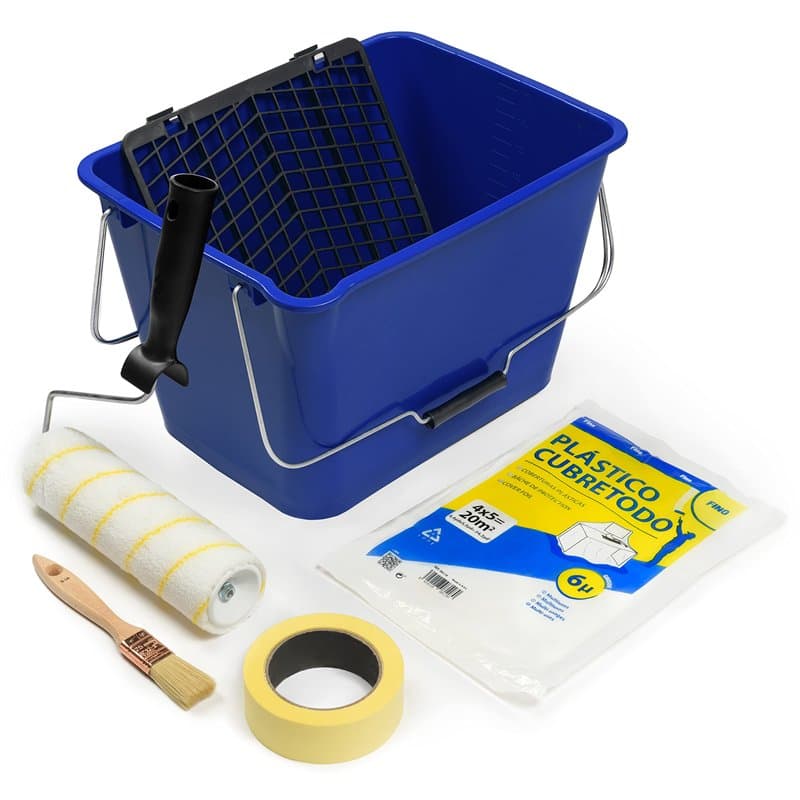 Kit spécial application peinture intérieure - Rouleau de peinture anti-goutte qualité professionnelle avec seau, ruban, couvercl