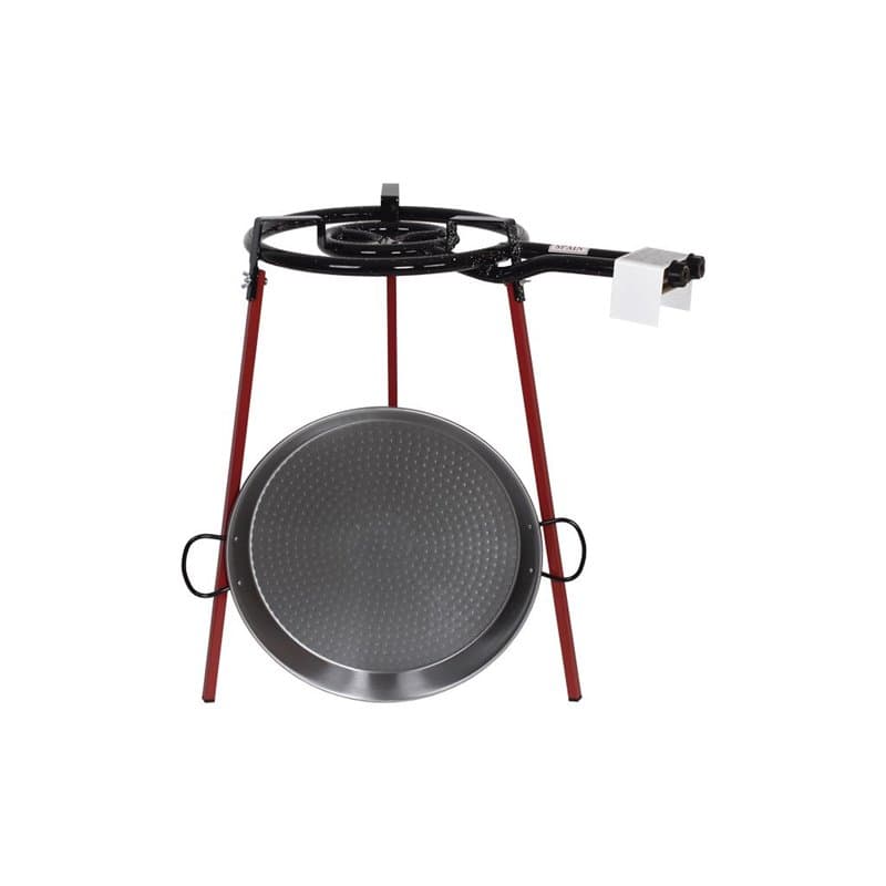 COFAN Poêle à paella, brûleur, pieds et trépied, acier, gris, Diamètre de la poêle 46 cm