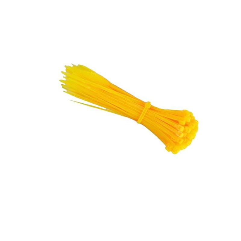Lot de 40 colliers de serrage en nylon jaune 3,6 x 200 mm, parfaits pour organiser les câbles et effectuer des fixations efficac